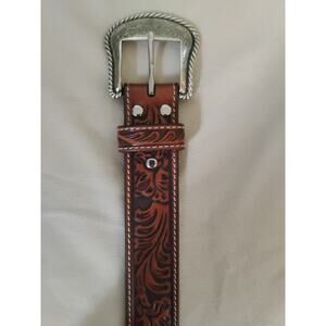Nocona Rich Brown Genuine Leather Belt